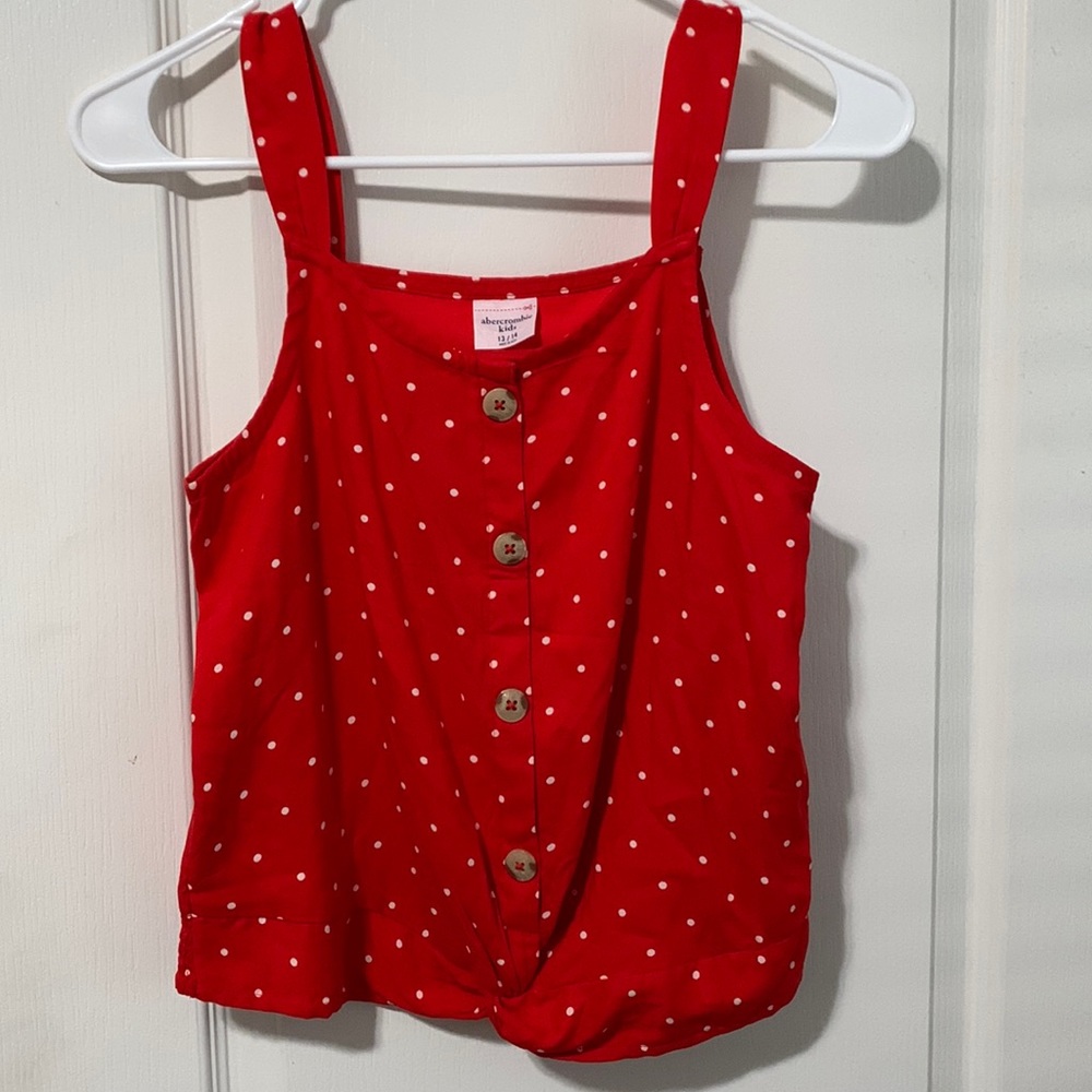 Barely worn Red Polka dot tank by Abercrombie kids size 13/14